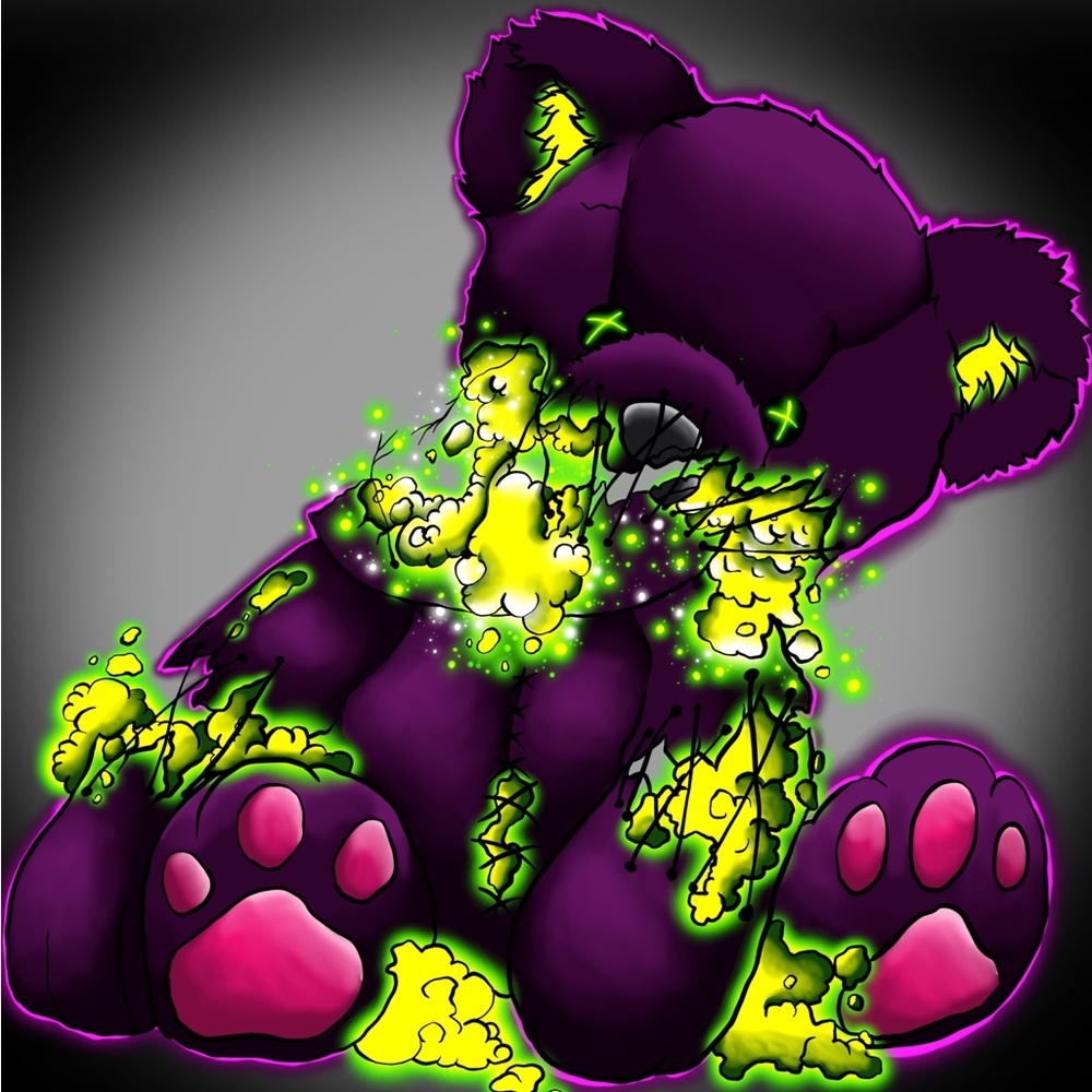 Creepy teddy print